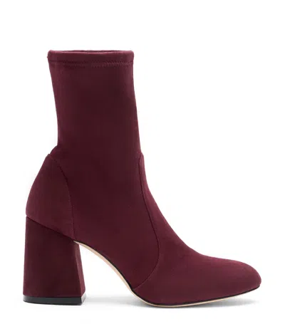 Stuart Weitzman Flareblock 85 Stretch Bootie In Rot