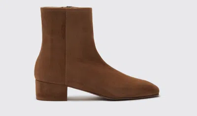 Scarosso Constanza Ankle Boots In Tan - Suede