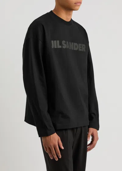 Jil Sander Relaxed-fit Cotton T-shirt With Tonal Logo Print In Black