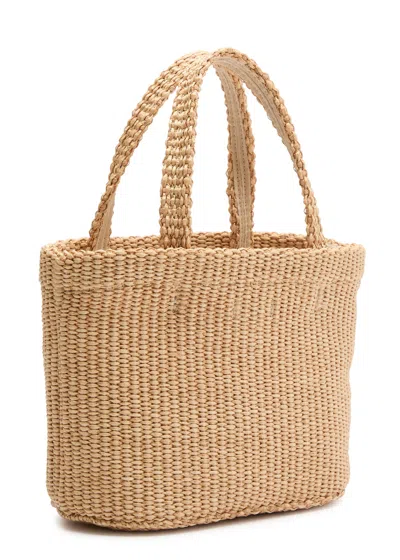 Jimmy Choo Mini Metallic Raffia Beach Tote Bag In Natural