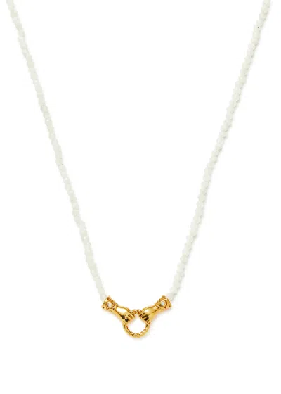 Missoma X Harris Reed In Good Hands Beaded Gemstone Necklace In White
