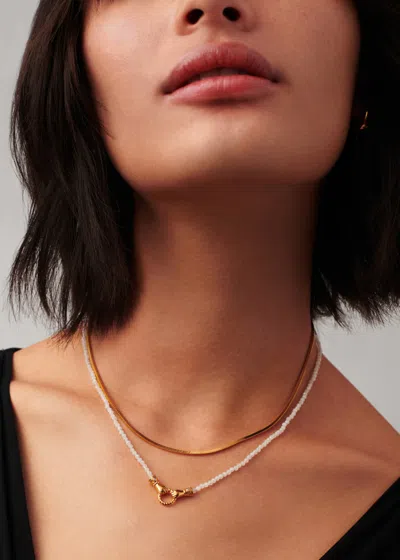 Missoma X Harris Reed In Good Hands Beaded Gemstone Necklace In White