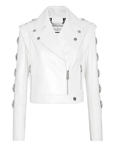 PHILIPP PLEIN BIKER JACKET BROOCHES 