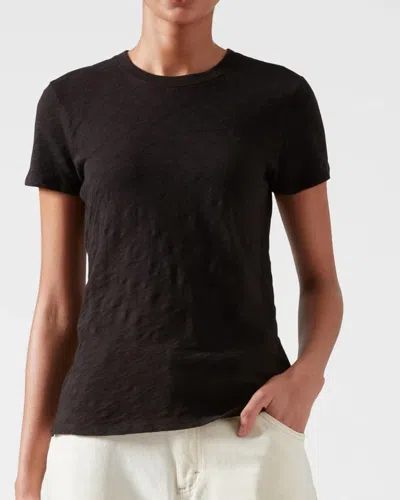 Atm Anthony Thomas Melillo Slub Jersey Crew Neck Tee In Black In Black
