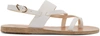 Ancient Greek Sandals White Leather Alethea Sandals