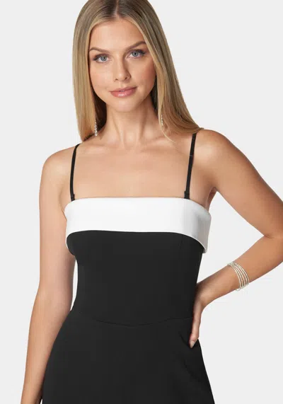 Bebe Grace Strapless Jumpsuit In Black,white