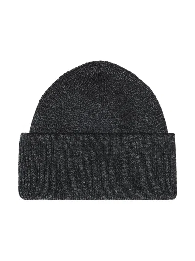 Alexander Wang Dome Logo Beanie In Ribbed Wool Stretch