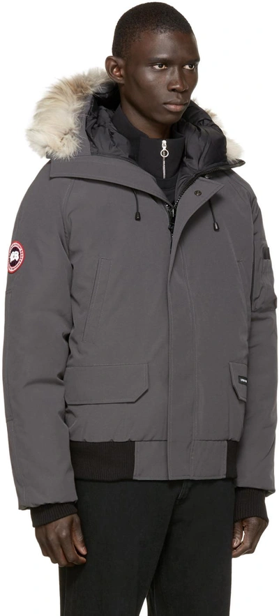 Shop Canada Goose Grey Down & Fur Chilliwack Bomber