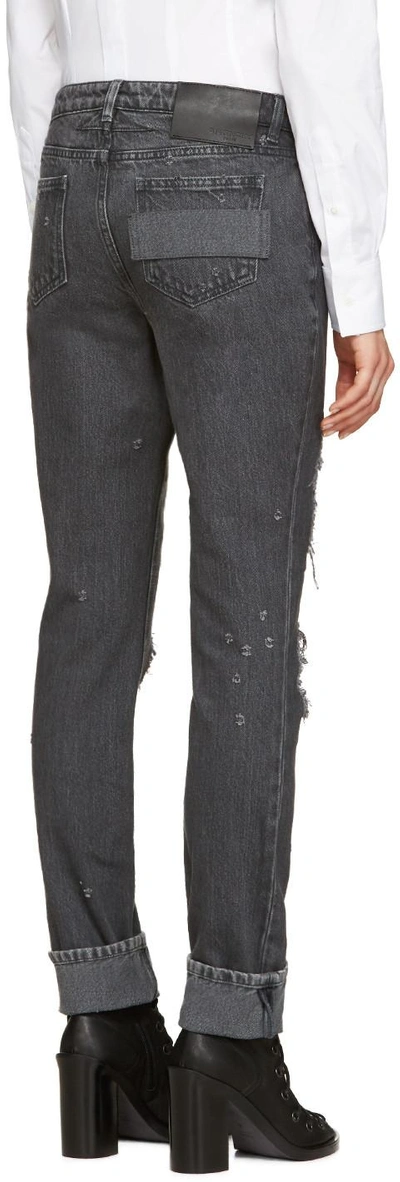 Shop Givenchy Grey Distressed Jeans