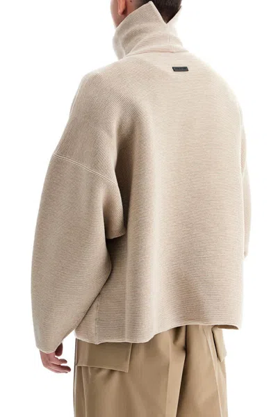 Shop Fear Of God High-neck Ottoman Pullover In Beige