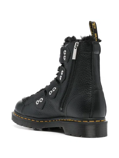 Dr. Martens 1460 Ltt Fl Shoes In Black Milled Nappa