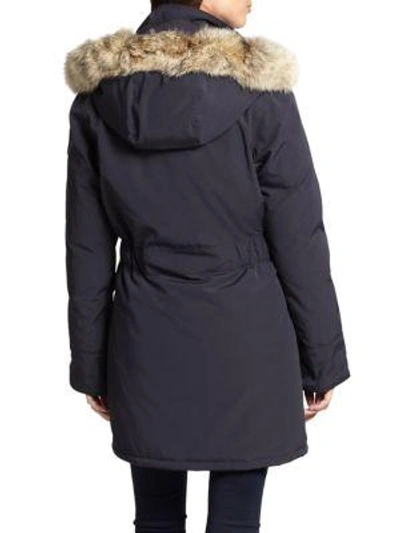 Shop Canada Goose Fur-trimmed Down-filled Trillium Parka In Military Green