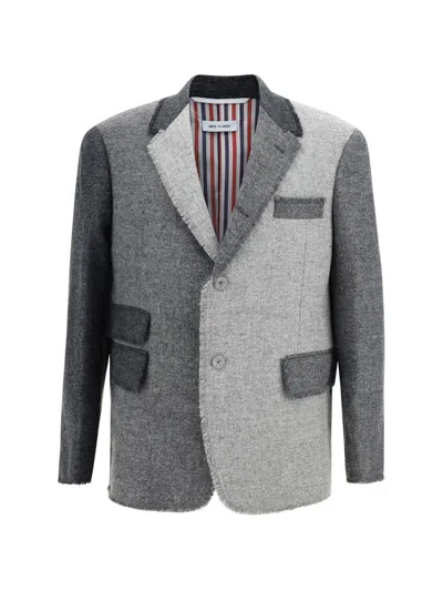 Shop Thom Browne Jackets In Grey