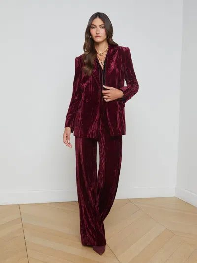 L'agence Aimee Velvet Blazer In Dark Port Velvet