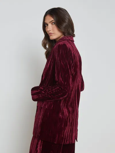 L'agence Aimee Velvet Blazer In Dark Port Velvet