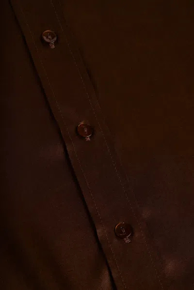 L'agence Dani Silk Charmeuse Blouse In Hot Fudge