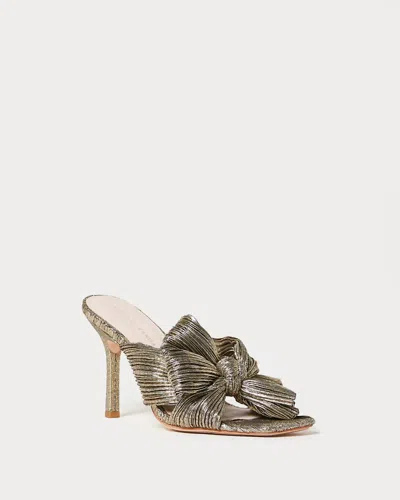 Loeffler Randall Claudia Pleated Skinny Heel Mule In Gold Golden Metallic In Gold