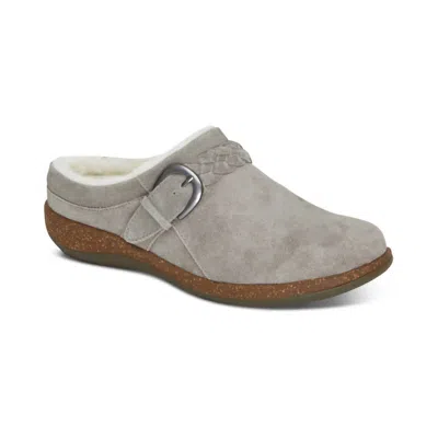 Aetrex Women's Libby Fleece Clog In Grey In Grey