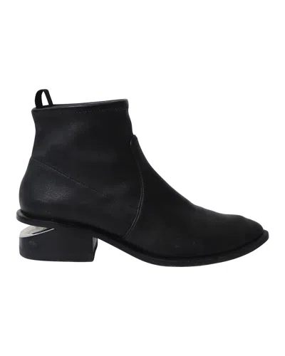 Alexander Wang Kori Cutout Ankle Boots In Black Leather In Black