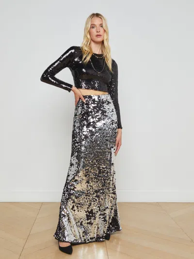 L Agence Rogan Sequin Top In Black