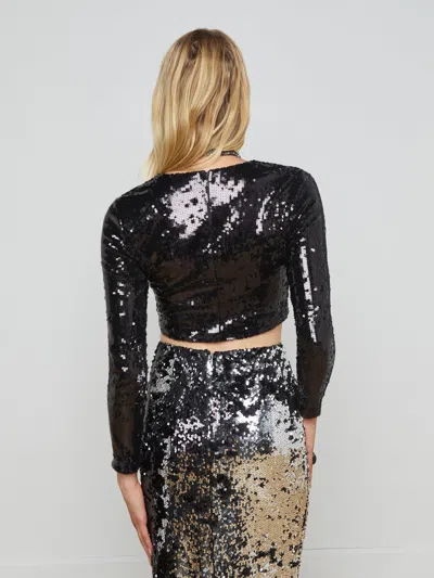 L Agence Rogan Sequin Top In Black