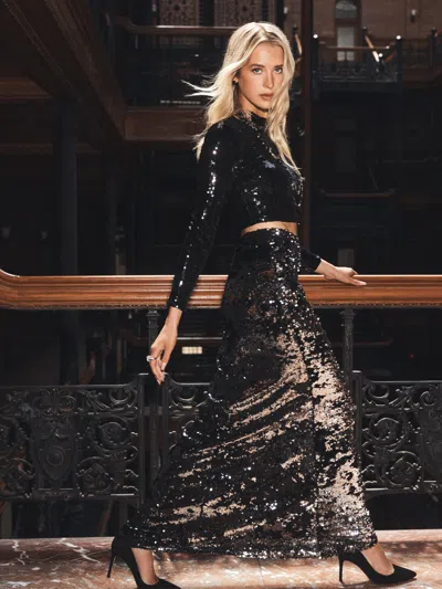 L Agence Rogan Sequin Top In Black