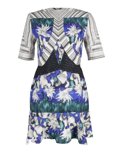 Peter Pilotto Printed Fluted Mini Dress In Multicolor Silk In Multi