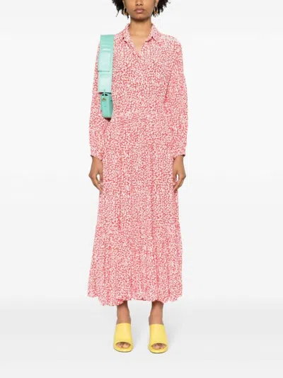 Evarae Sienna Midi Dress In Ditsy Scarlet In Multi