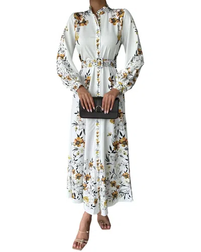 Wellway Long Sleeve Maxi Dress In White