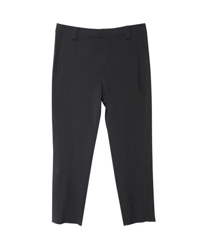 Ganni Regular Fit Cropped Trousers In Black Viscose In Black