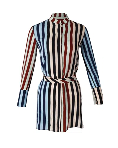 Diane Von Furstenberg Striped Shirt Dress In Multicolor Silk In Multi