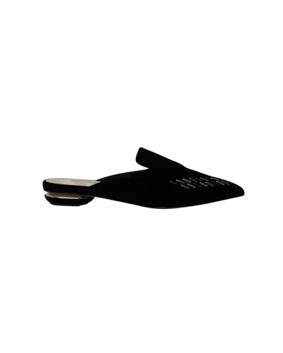 Nicholas Kirkwood Beya Flat Mules In Black Velvet In Black
