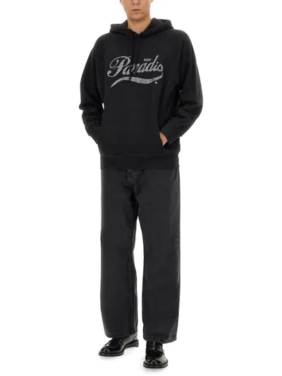 3paradis 3.paradis Relaxed Fit Black Hoodie In Black