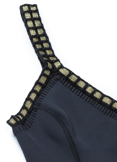 Shop Kiini 'chacha' Metallic Crochet Trim Scoop Back One-piece Swimsuit