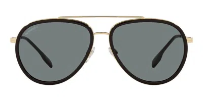 Burberry Womens Gold Be3125 Oliver Pilot-frame Metal Sunglasses