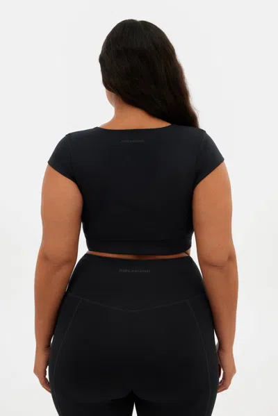 GIRLFRIEND COLLECTIVE BLACK FARRAH CAP SLEEVE BRA 