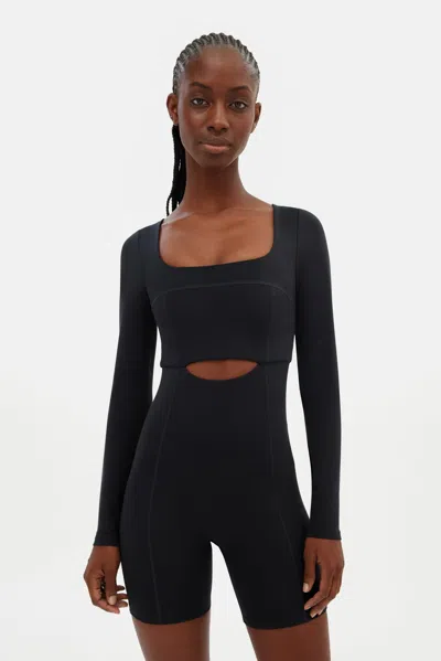 Girlfriend Collective Black Kelsey Seamed Unitard