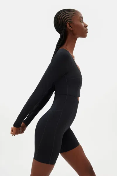 Girlfriend Collective Black Kelsey Seamed Unitard