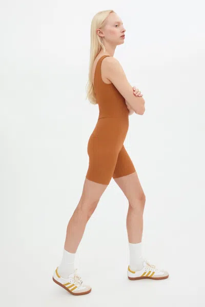 Girlfriend Collective Caramel Bike Unitard