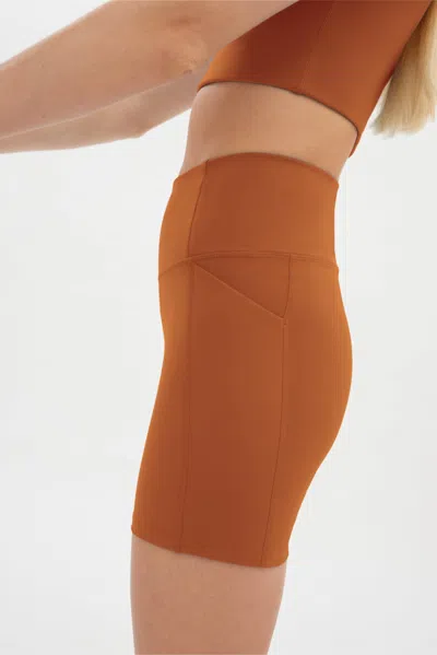 Girlfriend Collective Caramel Compressive Pocket Run Short