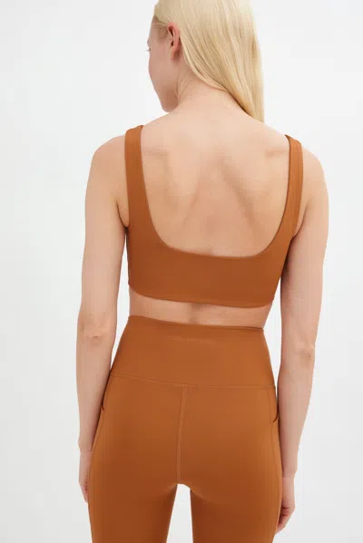 Girlfriend Collective Caramel Tommy Cropped Bra