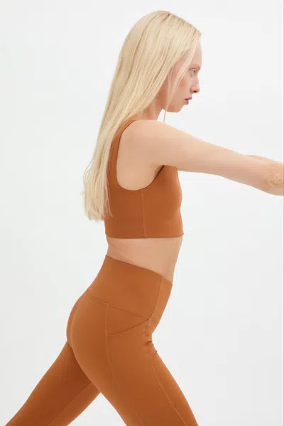 Girlfriend Collective Caramel Tommy Cropped Bra