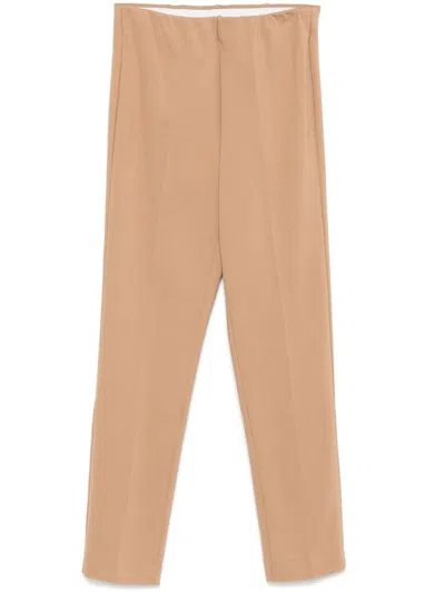 Le Tricot Perugia Pressed-crease Trousers In Brown