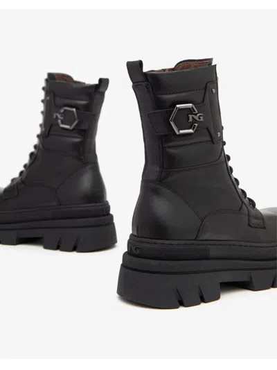 Nero Giardini Leather Ankle Boots In Black