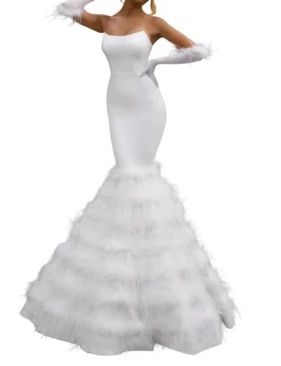 Portia And Scarlett Figure-hugging Mermaid Style Dress In Ivory In Multi