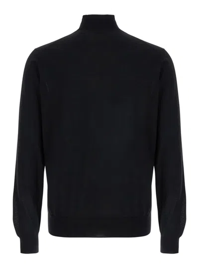 Plain Dolcevita In Lana Seta Cachemire In Black