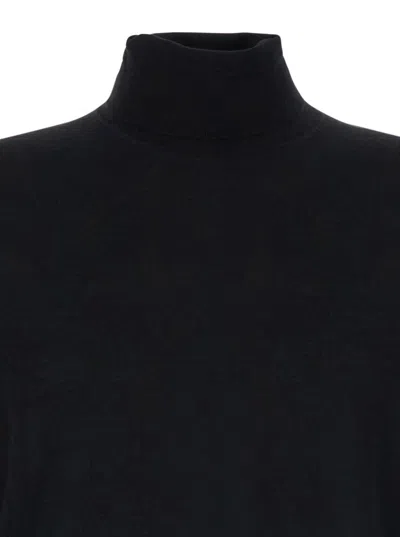 Plain Dolcevita In Lana Seta Cachemire In Black