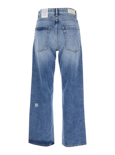 Icon Denim Straight Buttoned Jeans In Blue