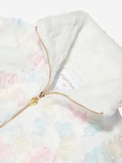 Angel's Face Angels Face Girls Oscars Pastel Fur Jacket In White