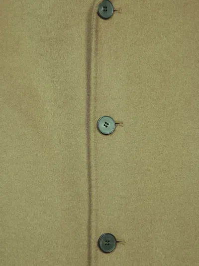 Amaranto Wool Blend Coat With Classic Lapel And Button Closure In Green